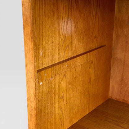 Versatile Solid Oak Pedestal Cabinet, Minimalist American Design, 30” High, Storage