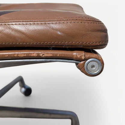 Vintage Eames Soft Pad Chair by Herman Miller – Leather Office Chair with Aluminum Base, Mid-Century Modern Icon