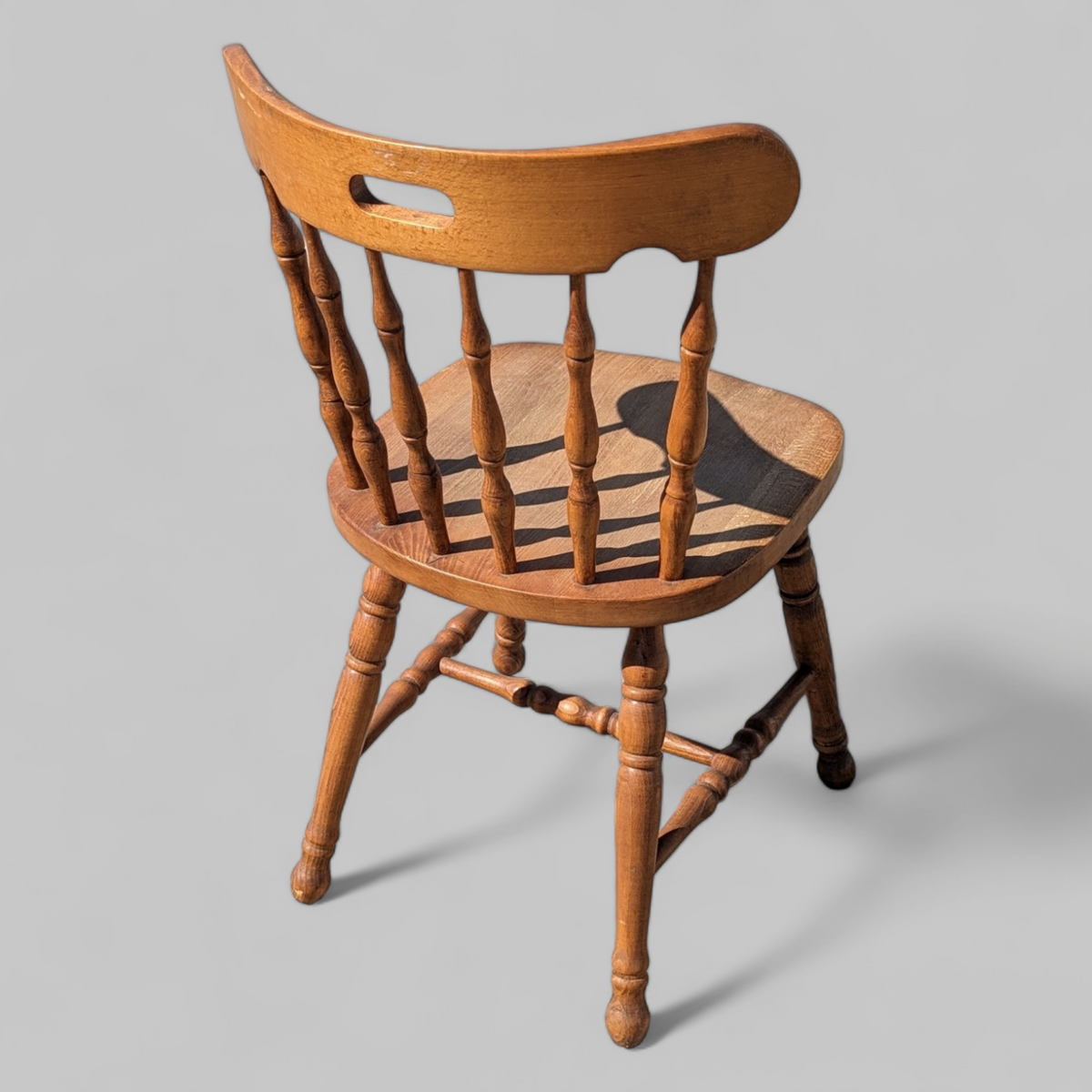 Vintage Ethan Allen Oak Spindle-Back Side Chair — view 10 of 10