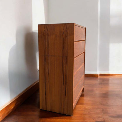 1960s Danish Modern Teak Five-Drawer Tallboy Dresser, Made in Denmark — view 5 [CBV1 IM0AA28QR54VCuTLu50N 05 1464775b-f21f-4ada-8474-f18a9dc8adc2.jpeg]