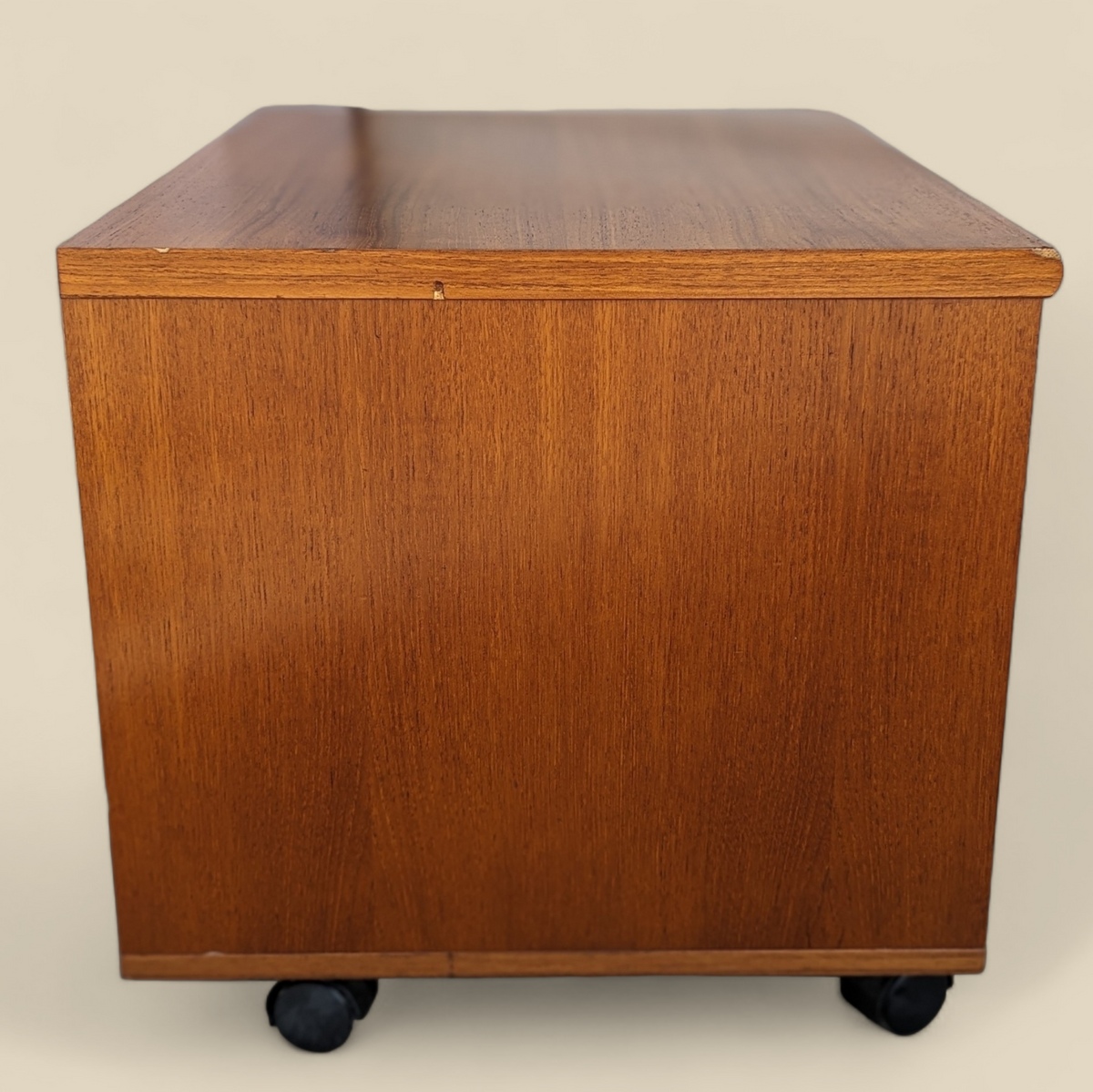Mid-Century Teak Rolling Storage Cabinet or End Table — view 8 of 15