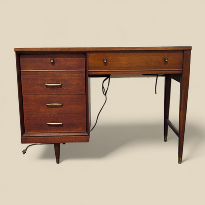 1966 Singer Slant-O-Matic 600 Sewing Machine in Mid-Century Wood Cabinet — view 4 of 18