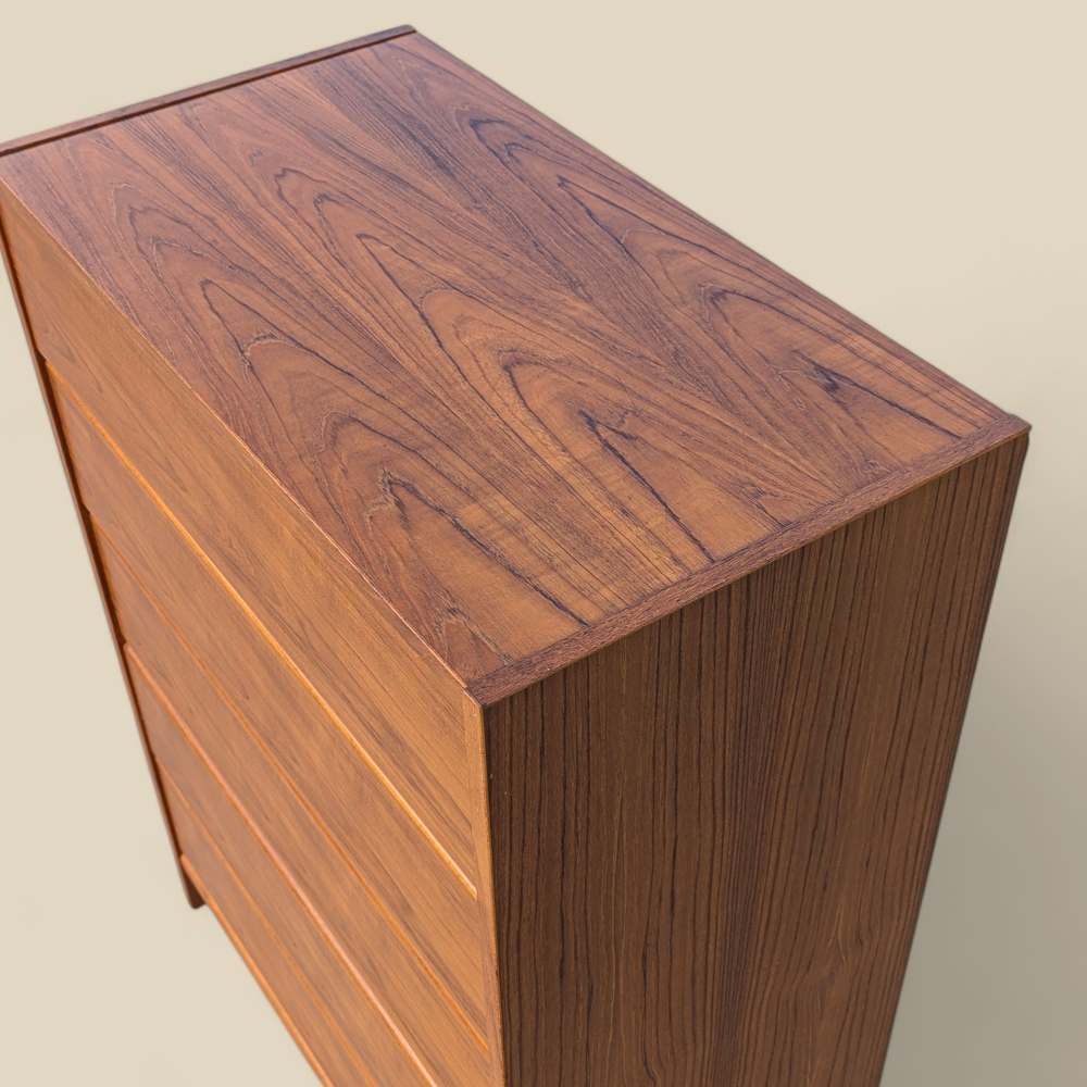 1960s Danish Modern Teak Five-Drawer Tallboy Dresser, Made in Denmark — view 8 [CBV1 IM0AA28QR54VCuTLu50N 08 1d9d36b0-d582-4d9f-908b-700460993f26.jpeg]