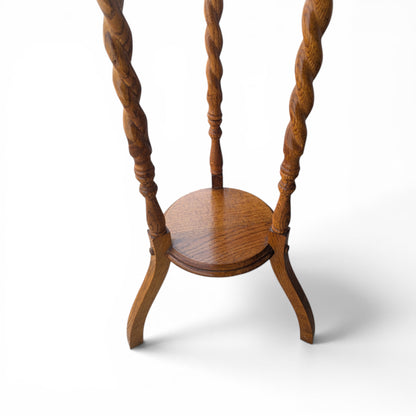 Barley Twist solid oak plant stand