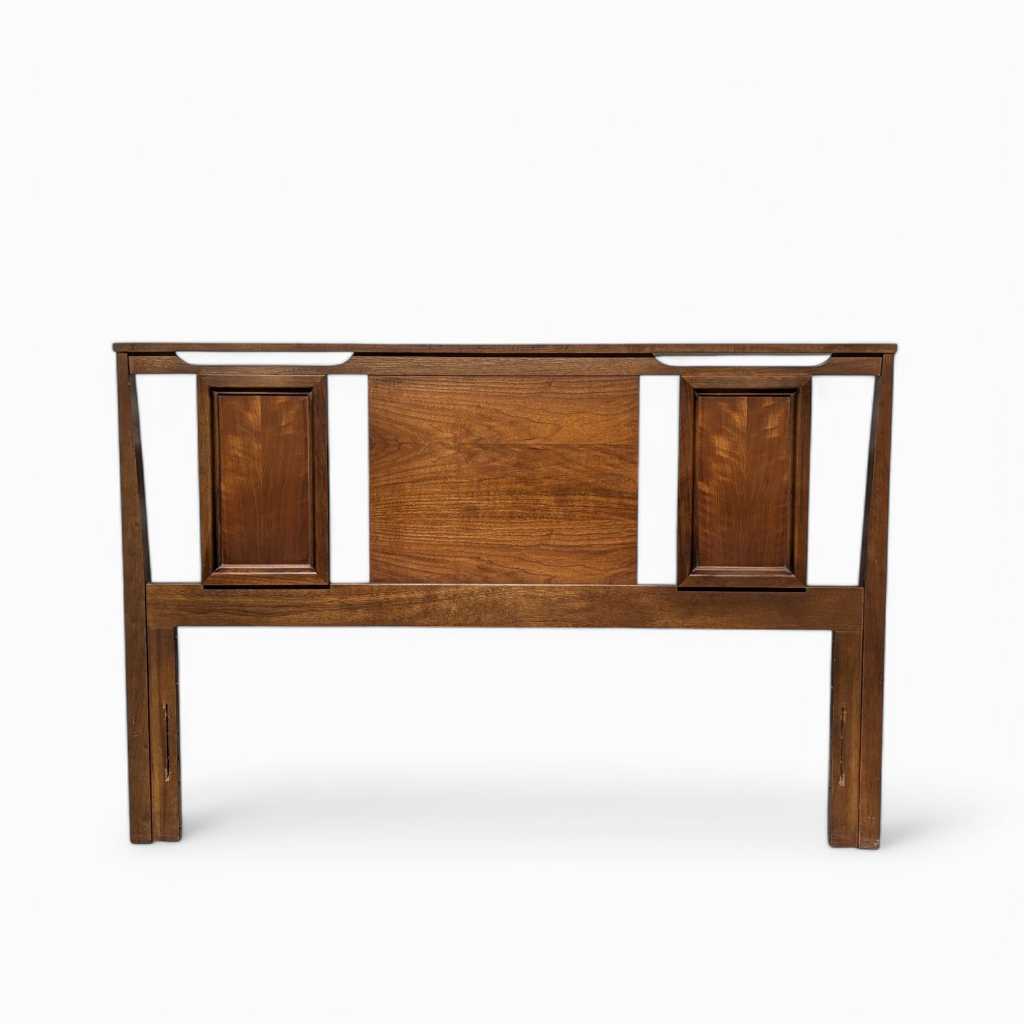Vintage Full-Size Walnut Headboard and Footboard — view 17 of 24