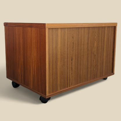 Mid-Century Teak Rolling Storage Cabinet or End Table — view 9 of 15