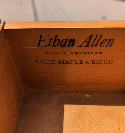 Ethan Allen Early American Solid Maple and Birch Nine-Drawer Dresser with Mirror — view 8 of 23