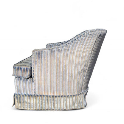 Vintage Blue Striped Velvet Swivel Lounge Chair, Late 20th Century — view 7 [CBV1 seDmQfmh8PmeMMHyzQFC 07 291f344e-a50e-4086-9bda-ab19a1b3902d.jpeg]