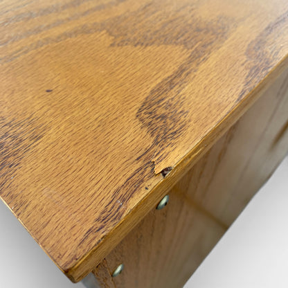 Versatile Solid Oak Pedestal Cabinet, Minimalist American Design, 30” High, Storage