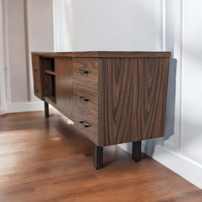 Mid-Century Walnut-Grain Laminate Credenza — view 5