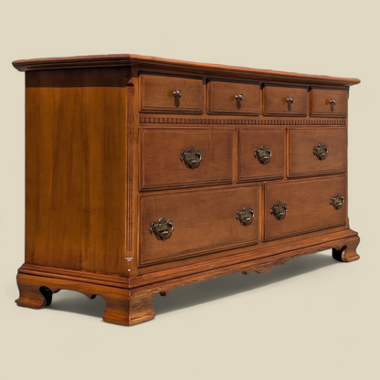 Ethan Allen Early American Solid Maple and Birch Nine-Drawer Dresser with Mirror — view 16 of 23