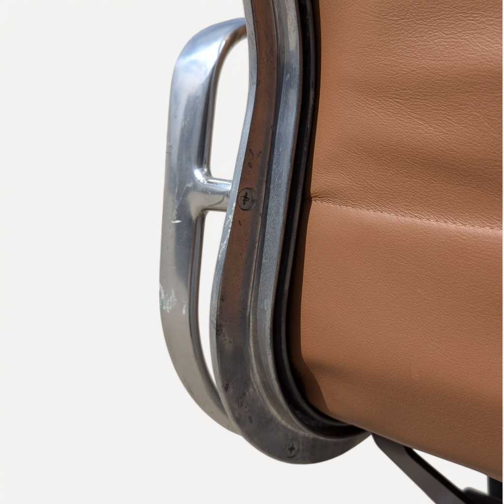 Vintage Eames Soft Pad Chair by Herman Miller – Leather Office Chair with Aluminum Base, Mid-Century Modern Icon — view 8 of 16