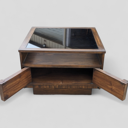 Vintage Coffee Table, Smoked Glass Top