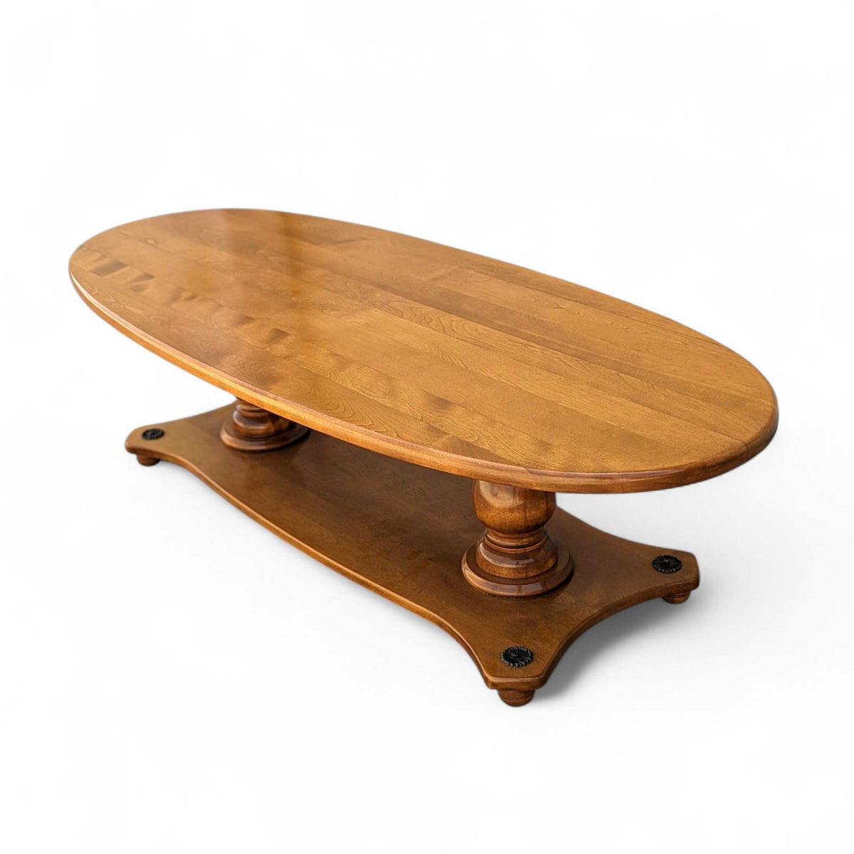 Vintage Solid Maple Surfboard Coffee Table with Sculptural Base — view 10 of 23