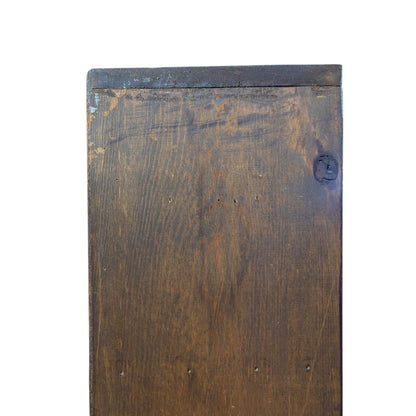 Vintage Pine Bookcase Tall Bookshelf, Narrow 5 Shelf Open Shelving Unit, Rustic Wood Display Storage Cabinet