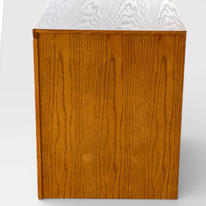 Versatile Solid Oak Pedestal Cabinet, Minimalist American Design, 30” High, Storage