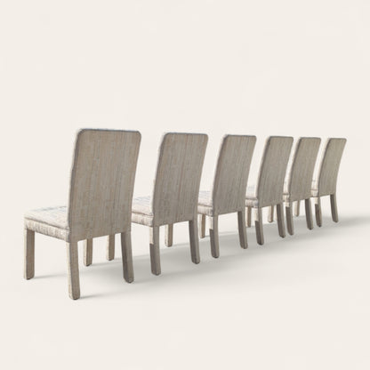 Set of Six 1980s Postmodern Sculptural Dining Chairs in Textured Cream Fabric — view 6 [CBV1 EYTrsF5VkReaS9GORcdf 06 3f6d72ad-7ffe-40f6-a65c-bd3f27d53215.jpeg]