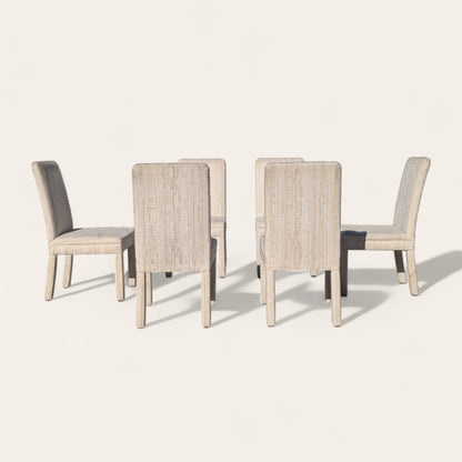 Set of Six 1980s Postmodern Sculptural Dining Chairs in Textured Cream Fabric — view 16 [CBV1 EYTrsF5VkReaS9GORcdf 16 41f0e8e8-b8be-4868-99fd-7de82c2bb427.jpeg]