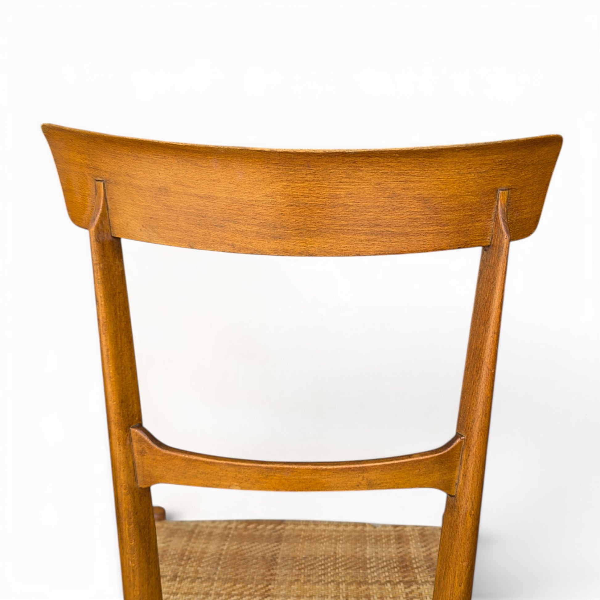 Pair Italian Chiavari Chairs Attributed Fratelli Podesta Campanino Rush Seat Mid Century Dining Chairs — view 14 of 16