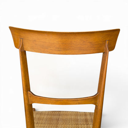 Pair Italian Chiavari Chairs Attributed Fratelli Podesta Campanino Rush Seat Mid Century Dining Chairs