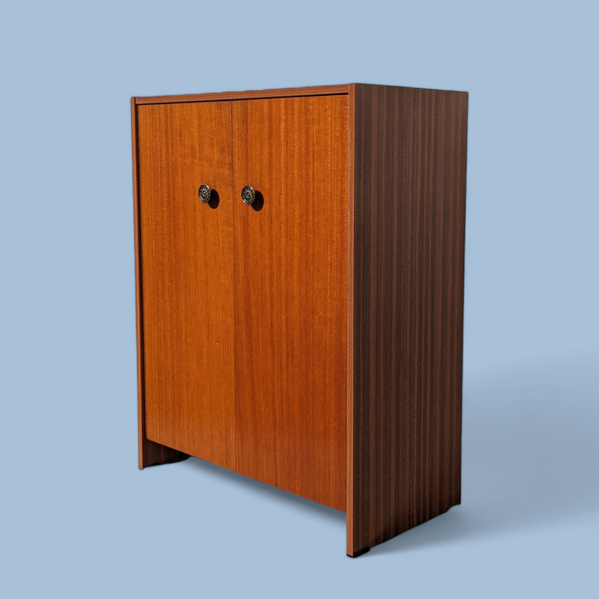Vintage Mid-Century Teak Laminate Two-Door Storage Cabinet — view 13 of 13
