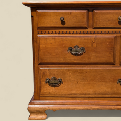 Ethan Allen Early American Solid Maple and Birch Nine-Drawer Dresser with Mirror — view 21 of 23