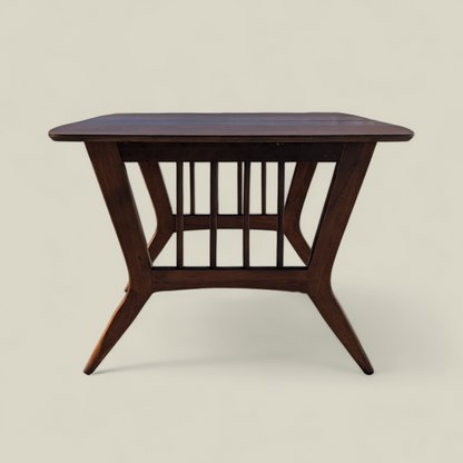 Vintage Dining Set, Drop Leaf Table, Six Chairs, Mid Century, MCM, Laminate, Wood, Unique, Kitchen