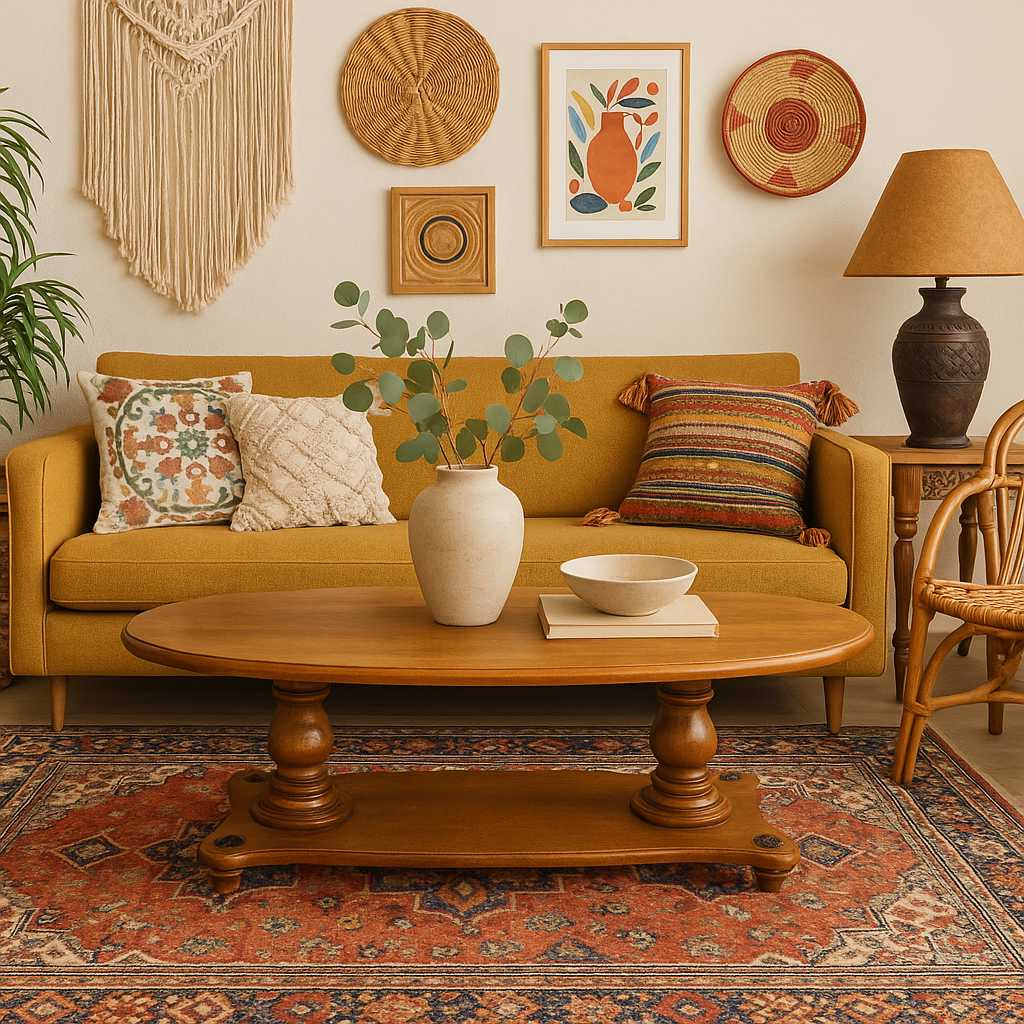 Vintage Solid Maple Surfboard Coffee Table with Sculptural Base — view 8 of 23