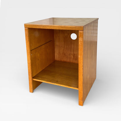Versatile Solid Oak Pedestal Cabinet, Minimalist American Design, 30” High, Storage