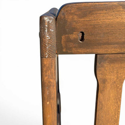Mid-Century Wood Bench with Black Woven Strap Seat — view 7 of 15