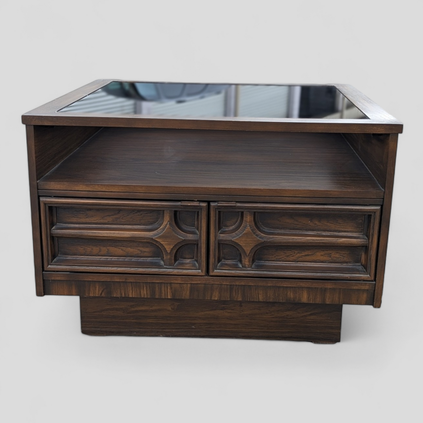 Vintage Coffee Table, Smoked Glass Top
