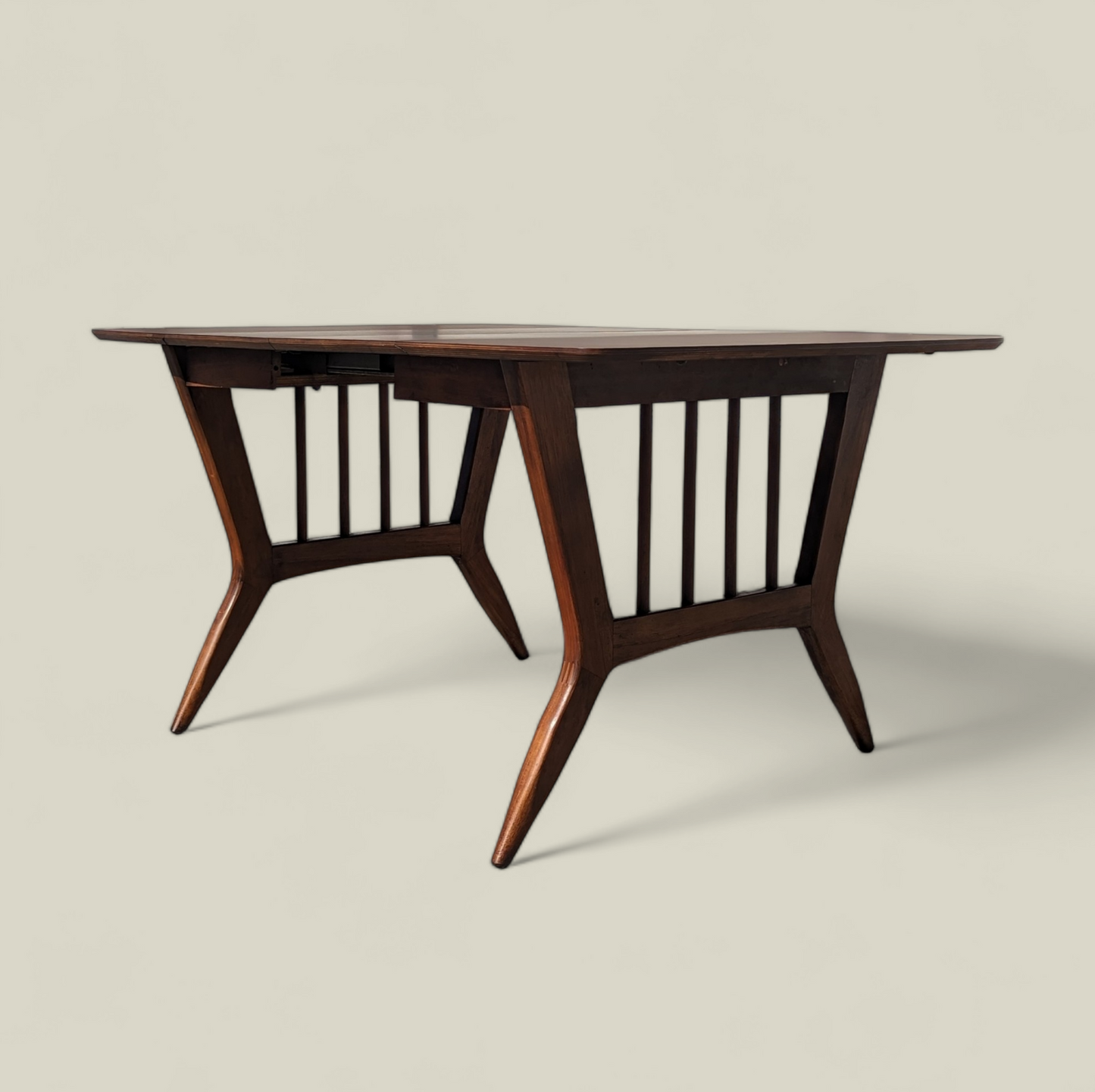 Vintage Dining Set, Drop Leaf Table, Six Chairs, Mid Century, MCM, Laminate, Wood, Unique, Kitchen