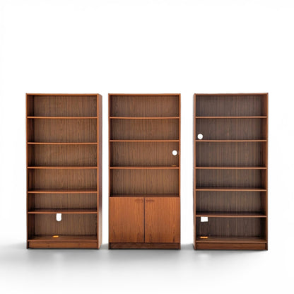 A trio of teak bookcases
