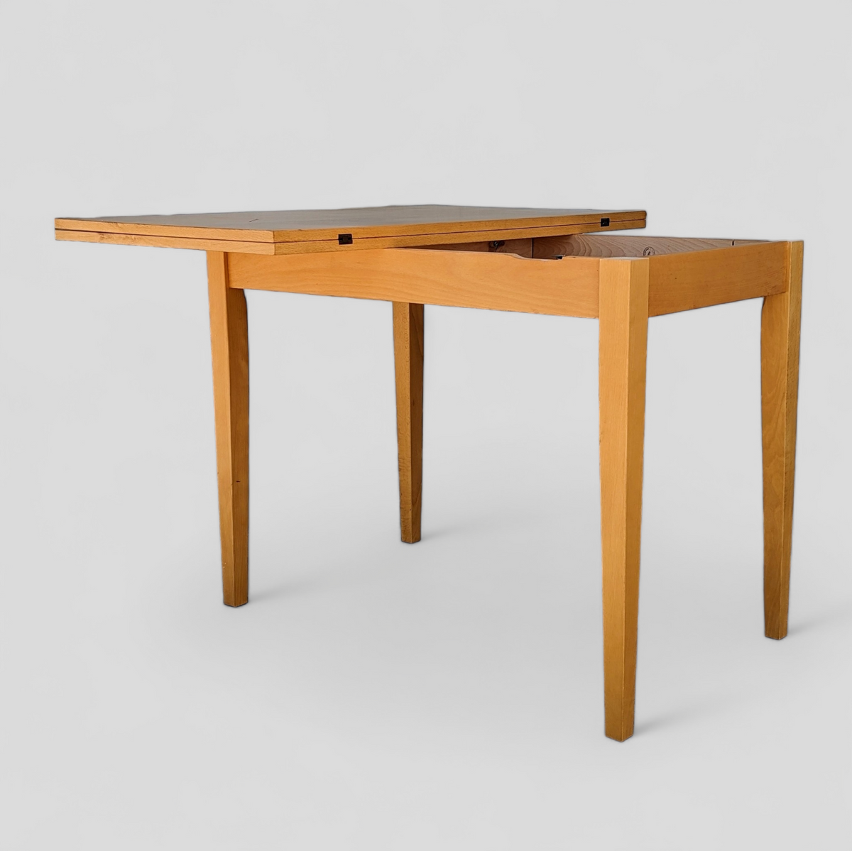 Romanian Mid-Century Beech Flip-Top Extendable Dining Table — view 12 of 25