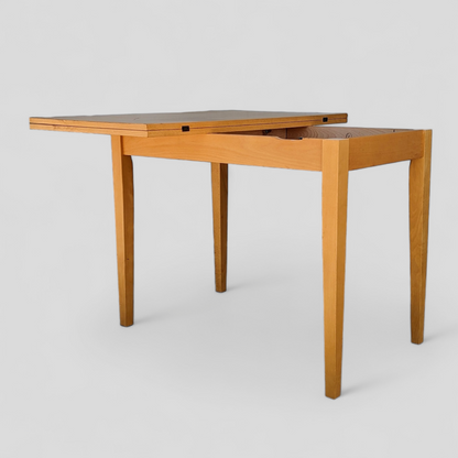 Romanian Mid-Century Beech Flip-Top Extendable Dining Table — view 12 of 25