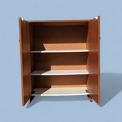 Vintage Mid-Century Teak Laminate Two-Door Storage Cabinet — view 9 of 13