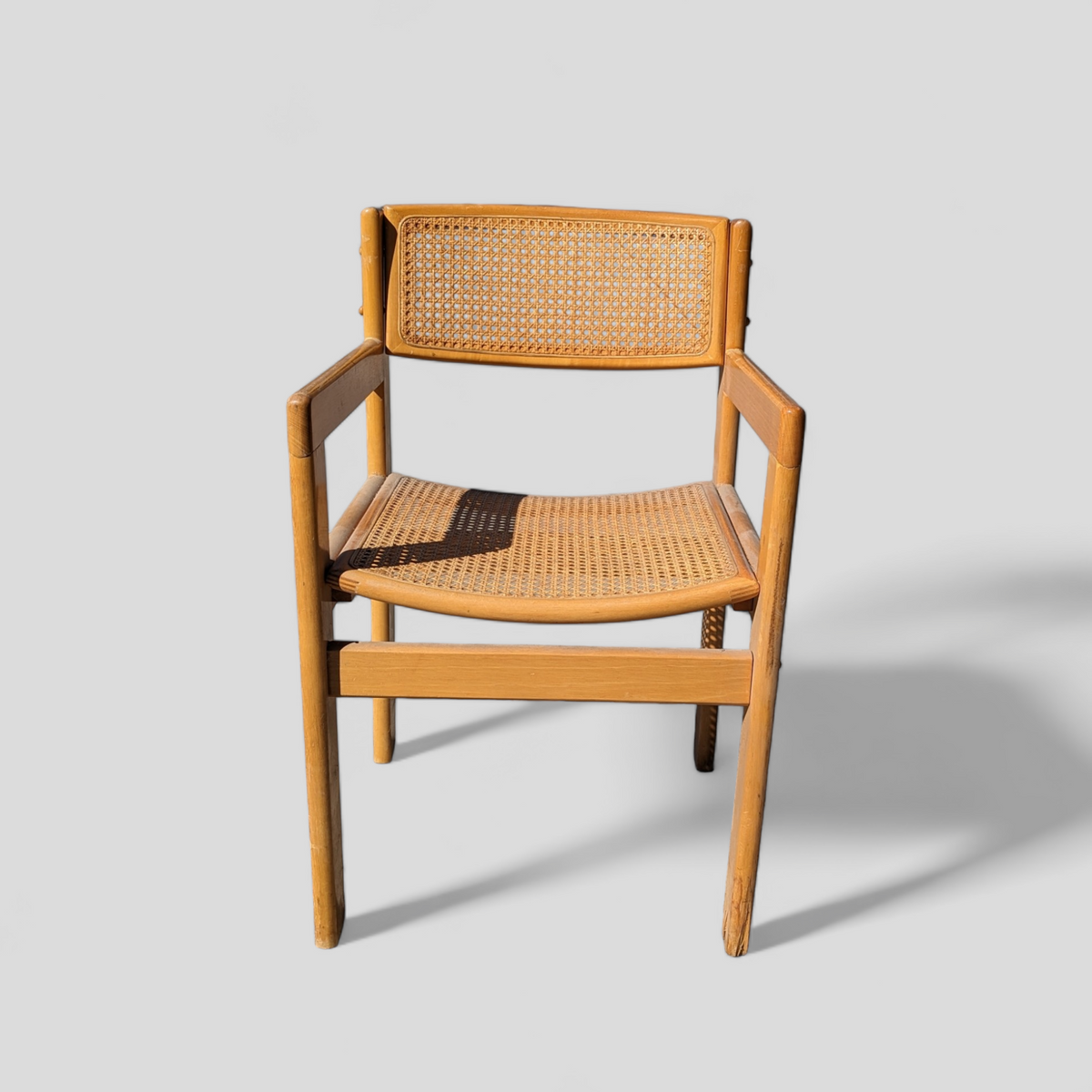 Mid-Century Birch and Cane Accent Chair — view 4 [j42Sai9oZMzsOTfPcyOX:4]