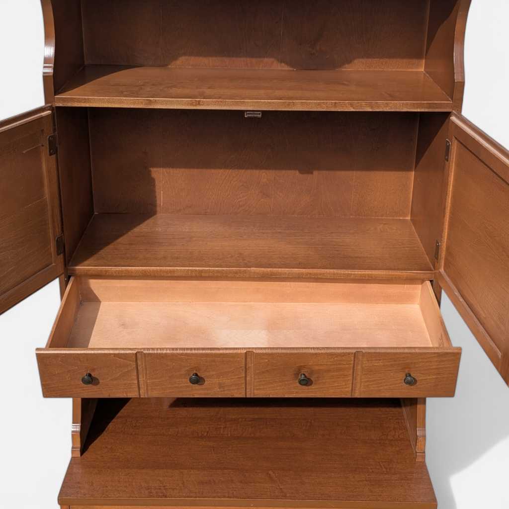 1960s Khoury Furniture Solid Wood Hutch Cabinet with Drawers — view 5 of 22