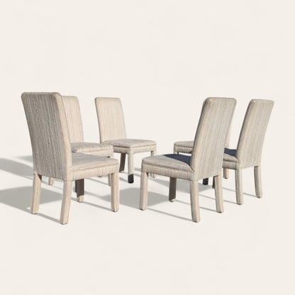 Set of Six 1980s Postmodern Sculptural Dining Chairs in Textured Cream Fabric — view 20 [CBV1 EYTrsF5VkReaS9GORcdf 20 57d484fe-34f6-4417-a6b2-944b404af1ab.jpeg]