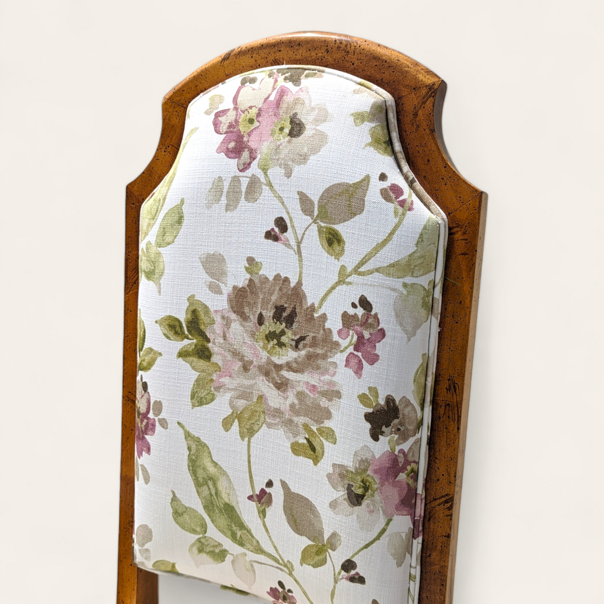 Set of Four Hollywood Regency Floral Upholstered Dining Chairs — view 8 of 14