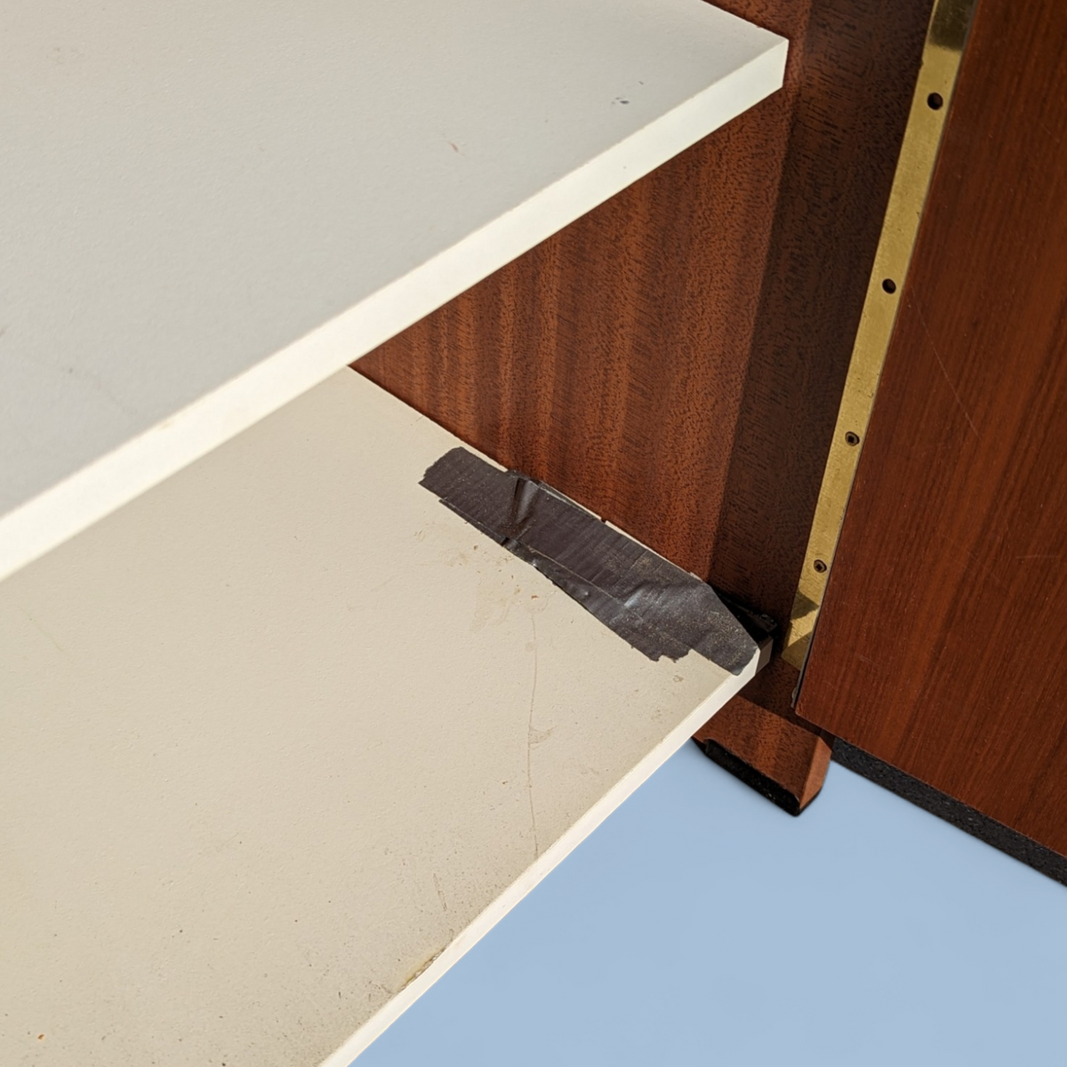 Vintage Mid-Century Teak Laminate Two-Door Storage Cabinet — view 3 of 13