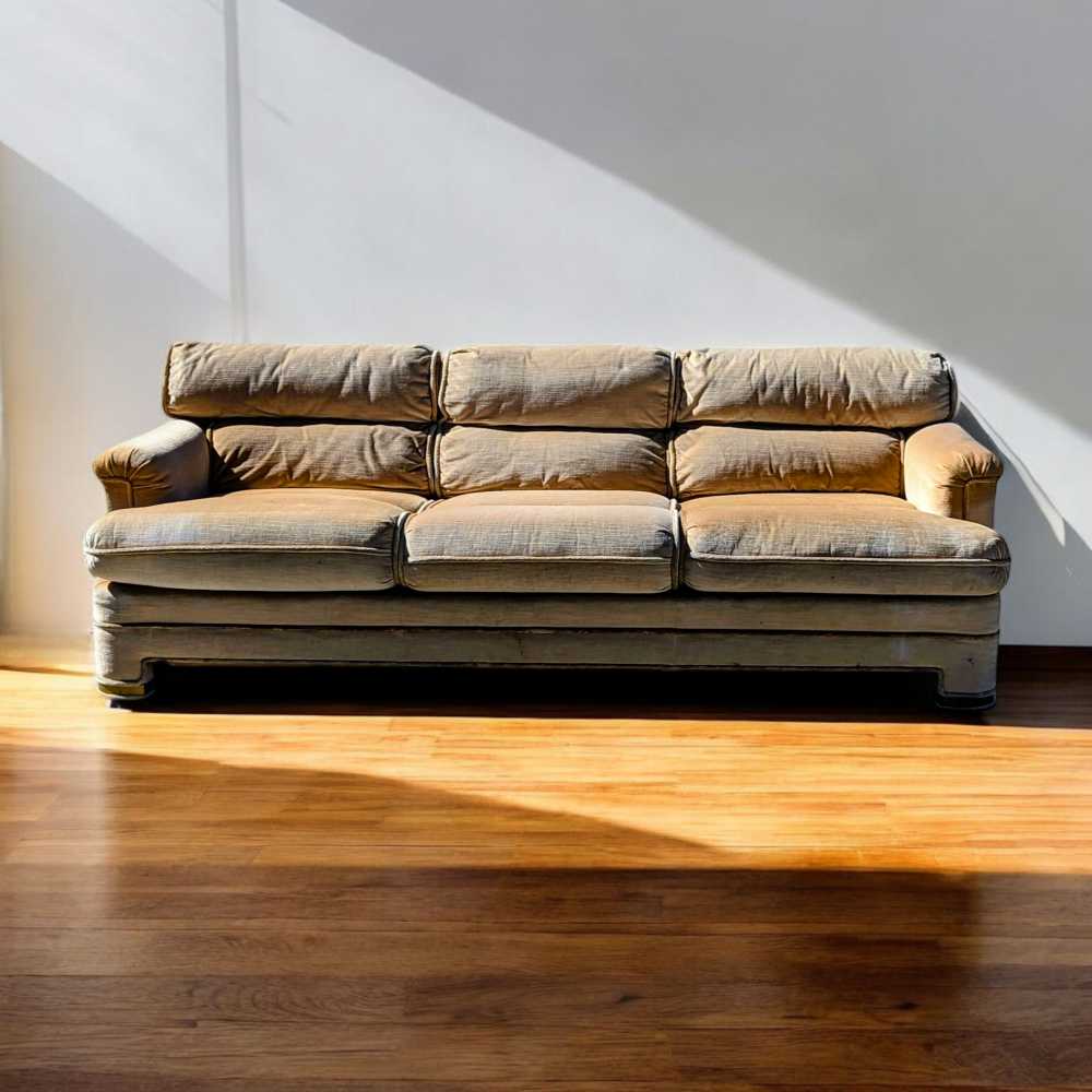 Drexel Heritage 1980s Velvet Sofa with Brass Accents — view 20 of 20