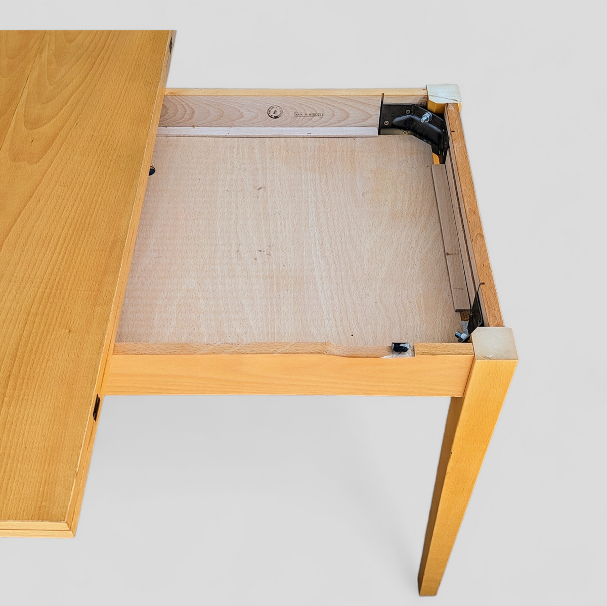 Romanian Mid-Century Beech Flip-Top Extendable Dining Table — view 3 of 25