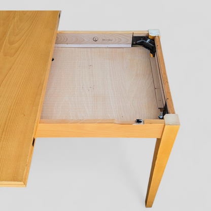 Romanian Mid-Century Beech Flip-Top Extendable Dining Table — view 3 of 25