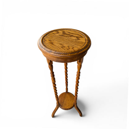 Barley Twist solid oak plant stand