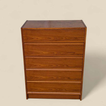 1960s Danish Modern Teak Five-Drawer Tallboy Dresser, Made in Denmark — view 3 [CBV1 IM0AA28QR54VCuTLu50N 03 6440ca9c-9134-4c0b-a316-69f8aa02f0ce.jpeg]