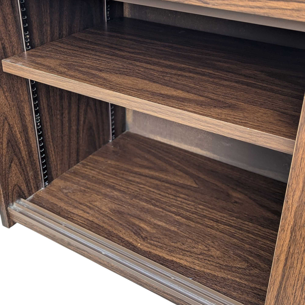 Mid-Century Walnut-Grain Laminate Credenza — view 16