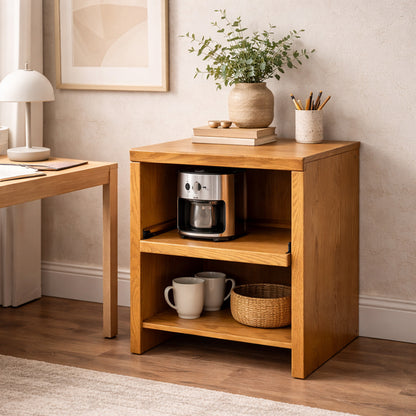 Late 20th Century Solid Oak Media Cabinet with Pull-Out Shelf, American Modern
