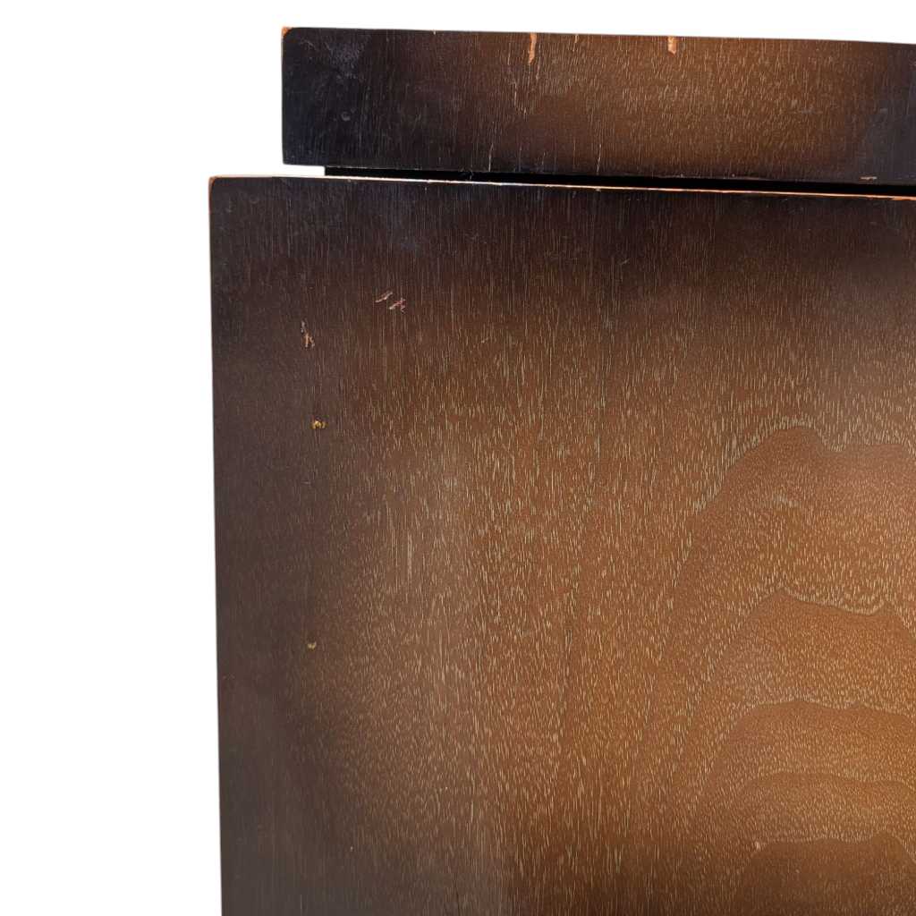 Vintage Atomic Nightstand – Mid Century Drop-Front Side Table, Tapered Metal Legs, 1950s Modern Design, 27" High