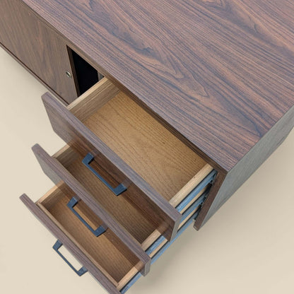 Mid-Century Walnut-Grain Laminate Credenza — view 3